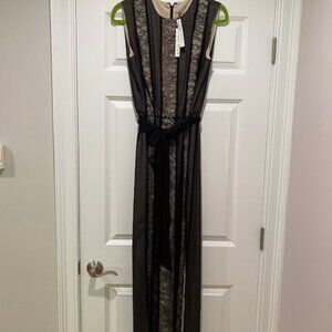 Alice + Olivia black lace floor length dress NWT